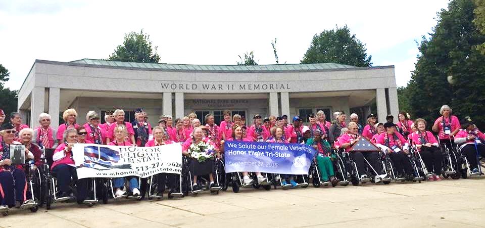 72 veteran women at the WWII Memorial