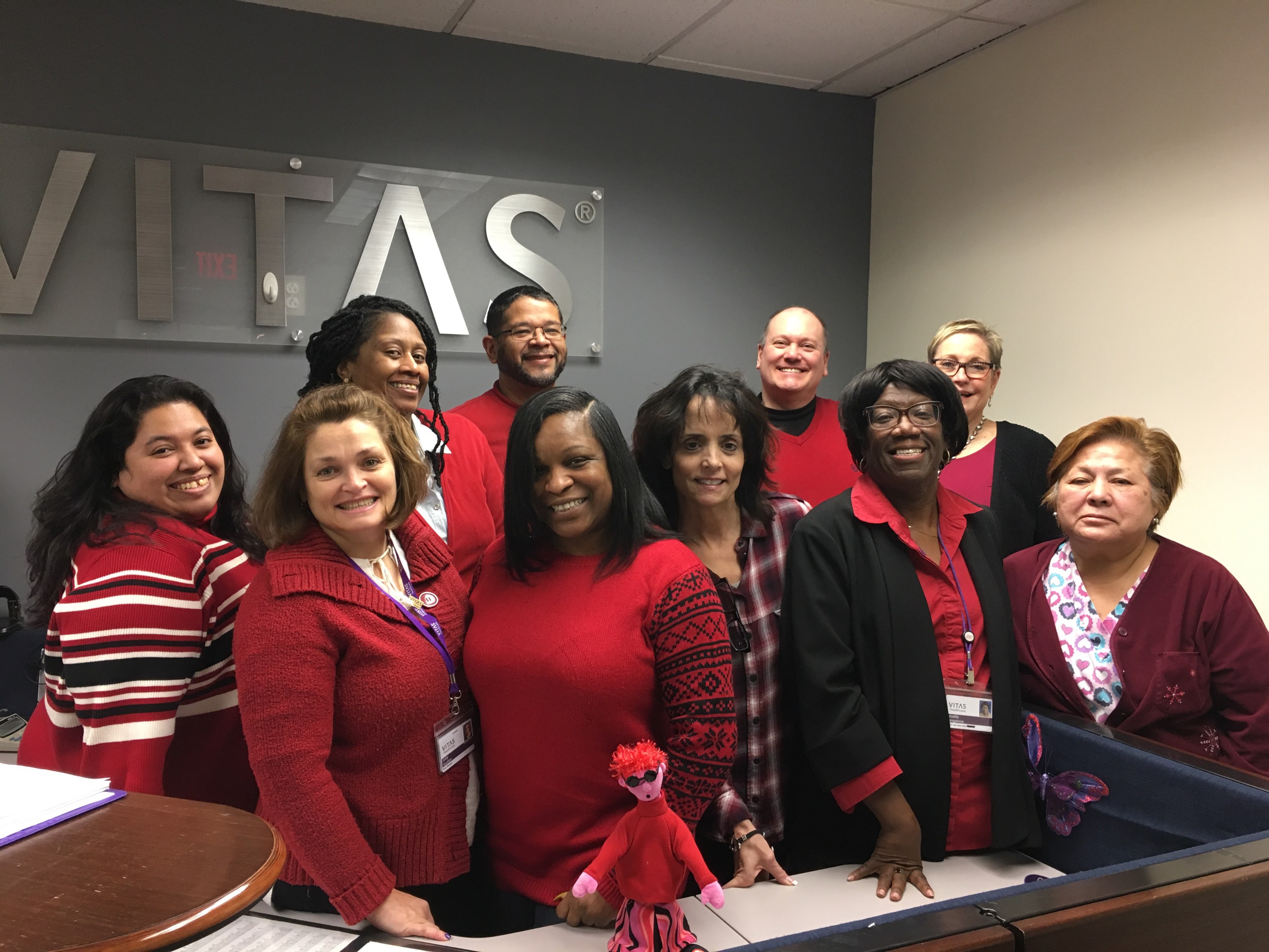 VITAS team members wear red in support of women's heart health